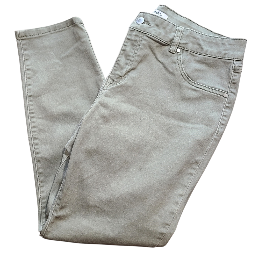 d.jeans Olive Green Skinny Jeans Women’s Size 14 Stretch Mid Rise - Picture 2 of 9